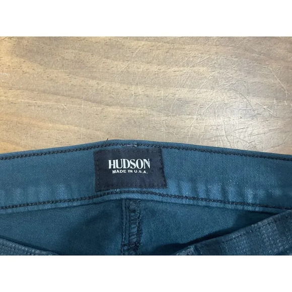 Hudson Nico Midrise Super Skinny Snake Scale Print Green Jeans Size 28 - Picture 4 of 11